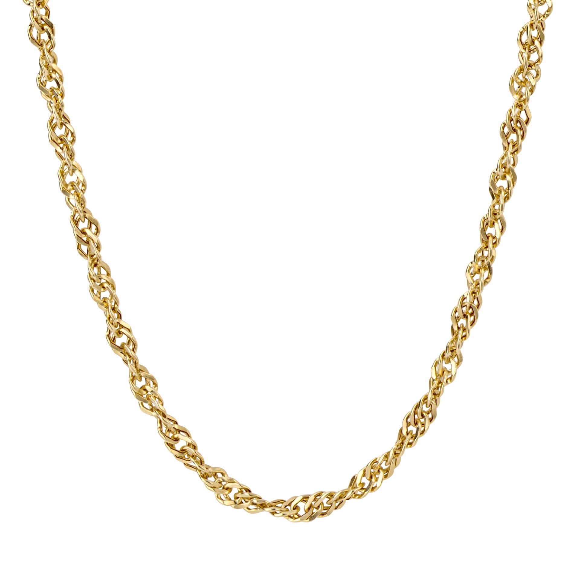 Gecko Jewellery 9ct Yellow Gold Singapore Chain Necklace – 18 Inch