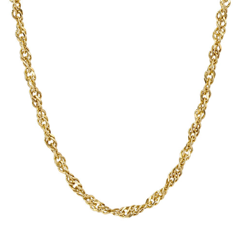 Gecko Jewellery 9ct Yellow Gold Singapore Chain Necklace – 18 Inch