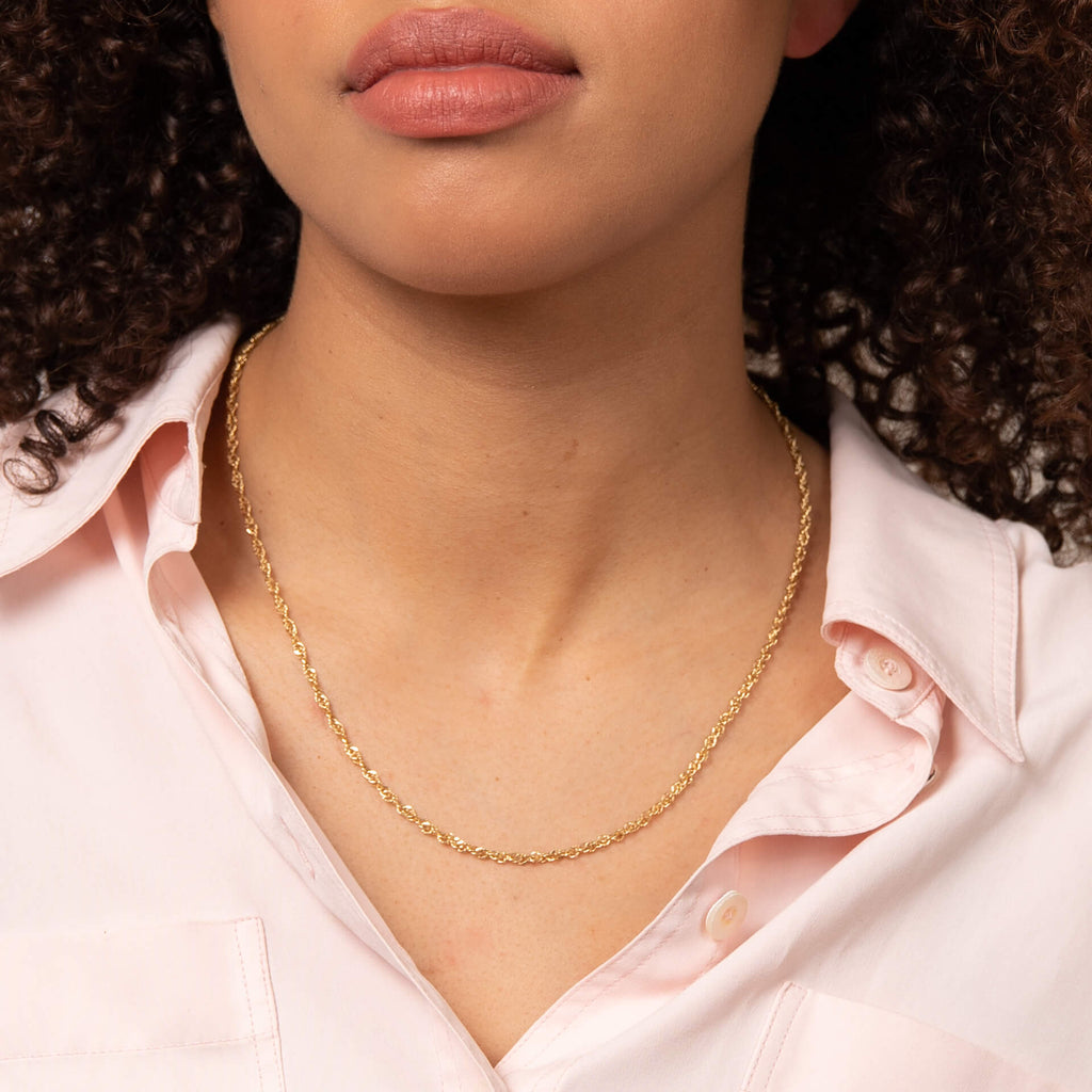 Gecko Jewellery 9ct Yellow Gold Singapore Chain Necklace – 18 Inch