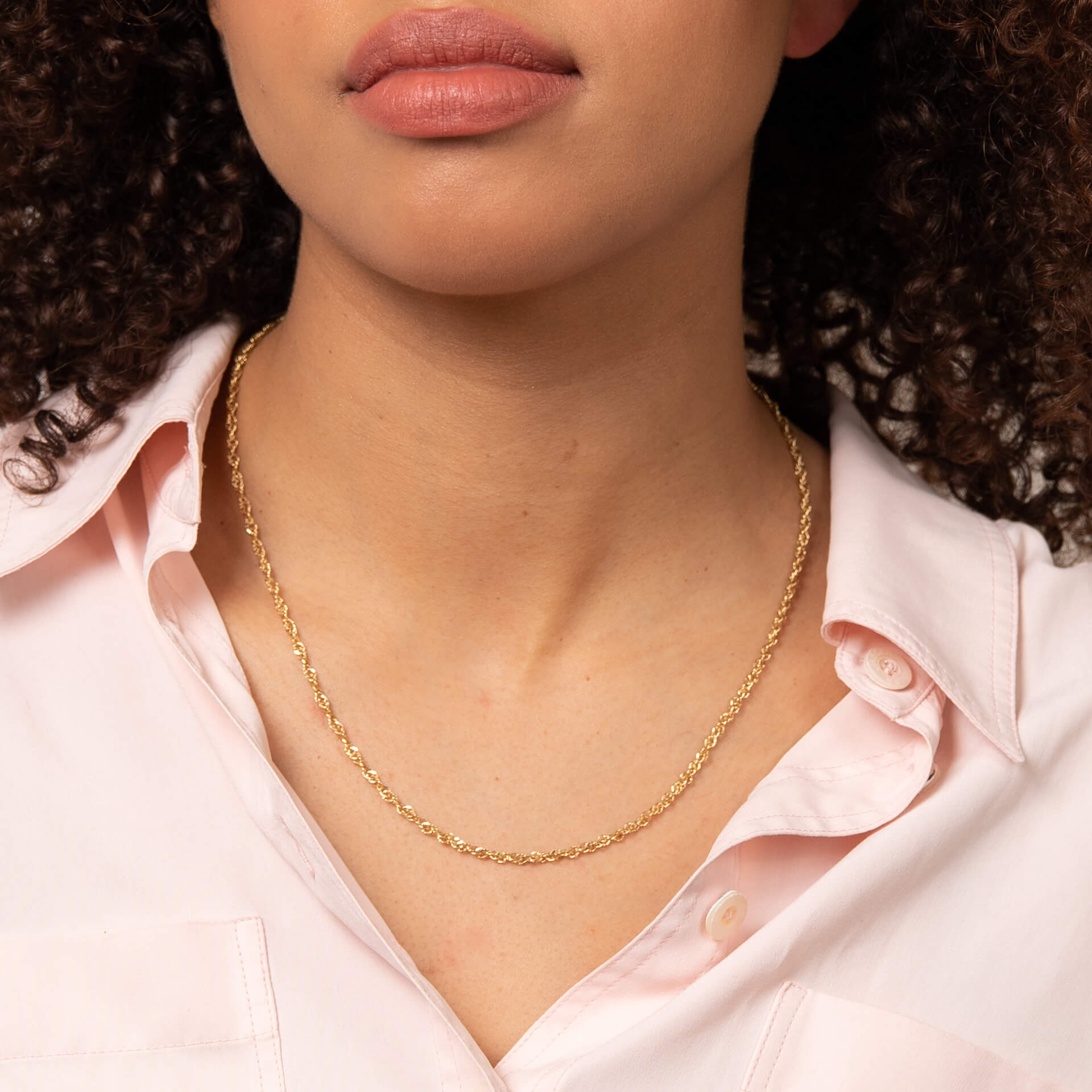 Gecko Jewellery 9ct Yellow Gold Singapore Chain Necklace – 18 Inch