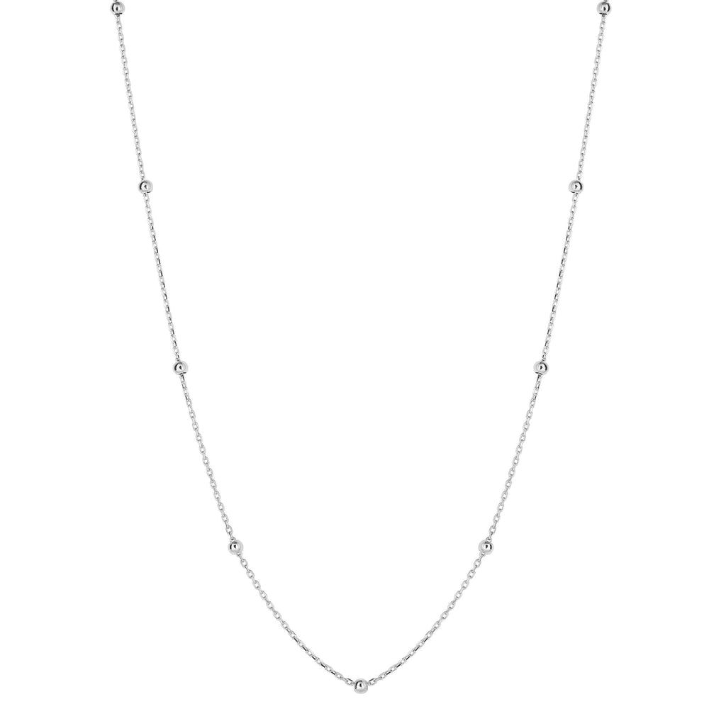 Gecko Jewellery 9ct Gold Ball Station Chain Necklace – Two Tone Design
