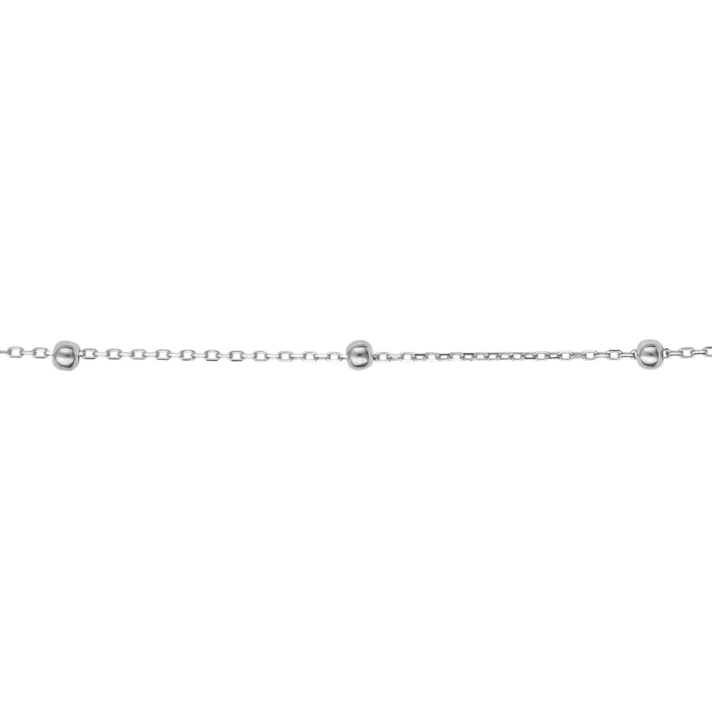 Gecko Jewellery 9ct Gold Ball Station Chain Necklace – Two Tone Design
