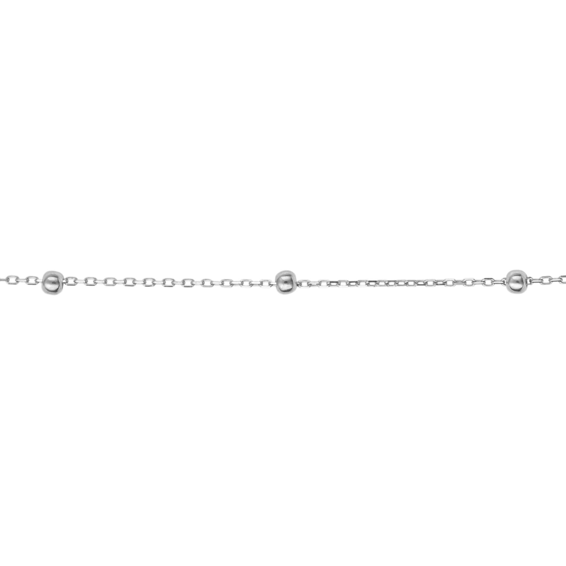 Gecko Jewellery 9ct Gold Ball Station Chain Necklace – Two Tone Design