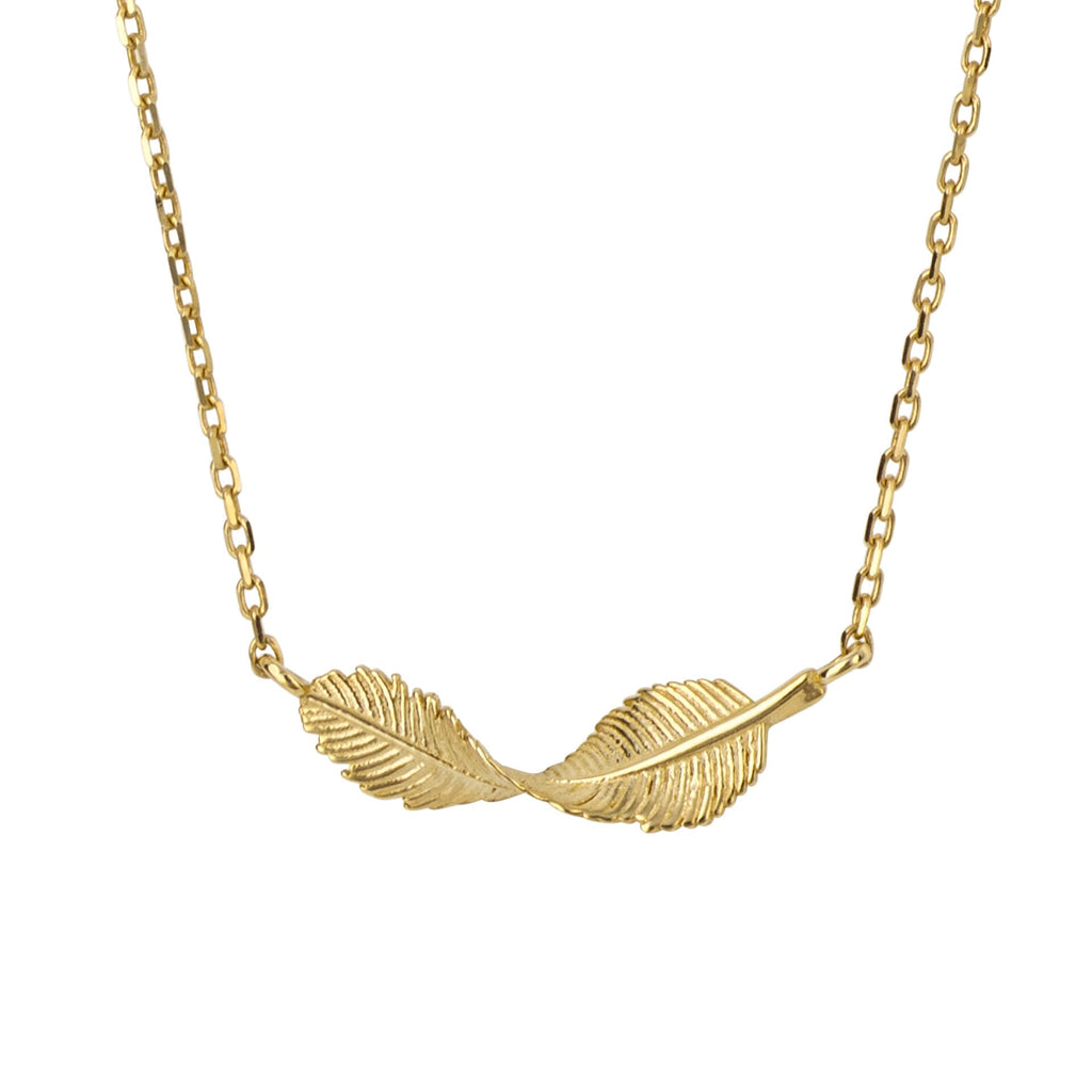 Gecko Jewellery 9ct Gold Twist Leaf Necklace – Minimalist Nature Design