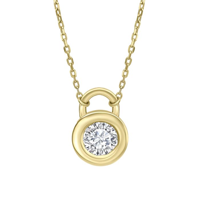 Gecko Jewellery Bezel Set Lab Grown Diamond Necklace in 9ct Gold