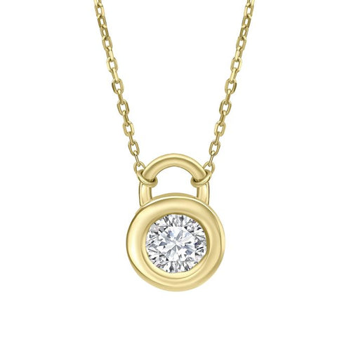 Gecko Jewellery Bezel Set Lab Grown Diamond Necklace in 9ct Gold