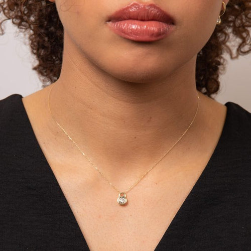 Gecko Jewellery Bezel Set Lab Grown Diamond Necklace in 9ct Gold