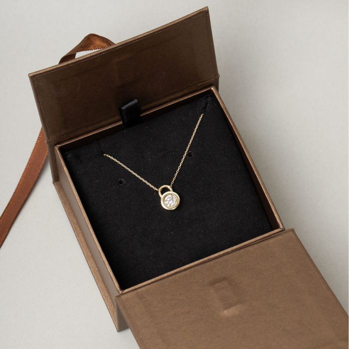 Gecko Jewellery Bezel Set Lab Grown Diamond Necklace in 9ct Gold