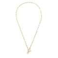 Gecko Jewellery T-Bar Chain Necklace with Freshwater Pearl Charm