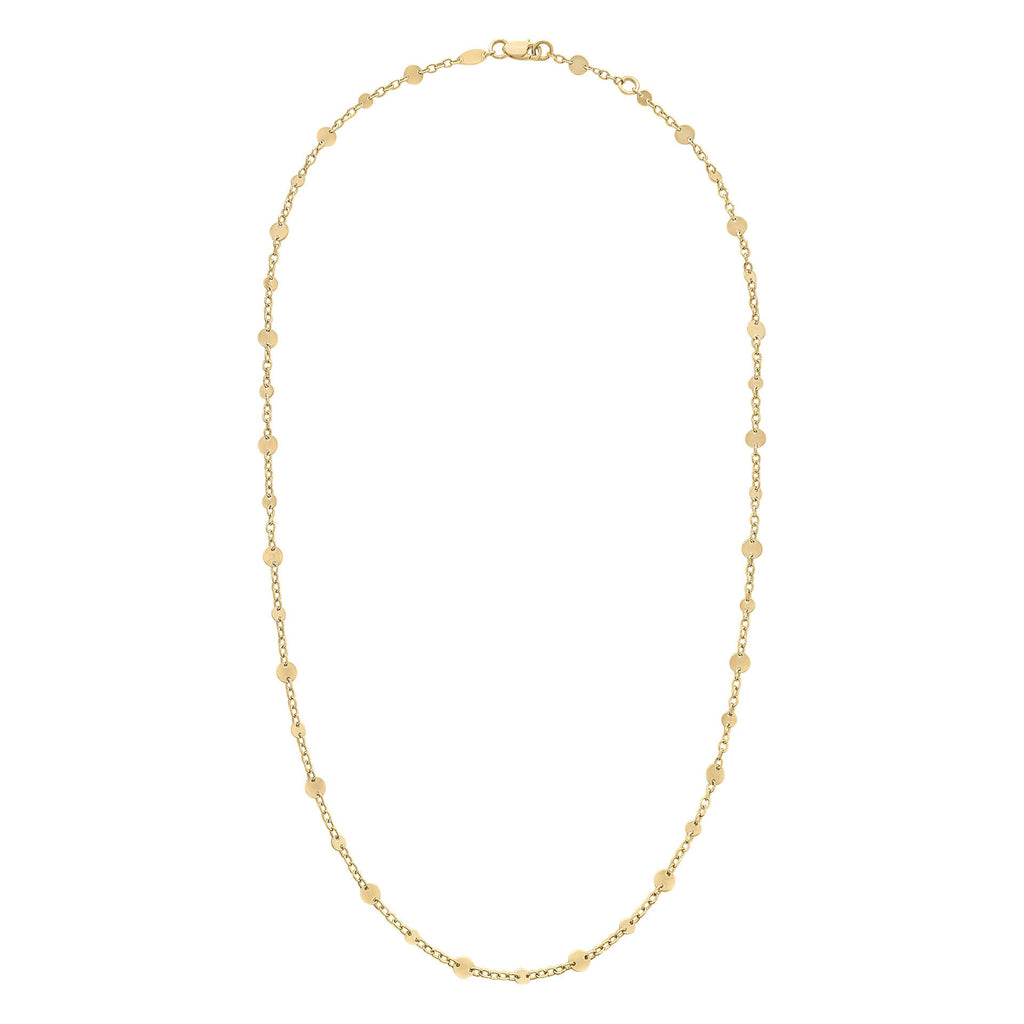 Gecko Jewellery 9ct Yellow Gold Discs and Chain Necklace – Italian Style