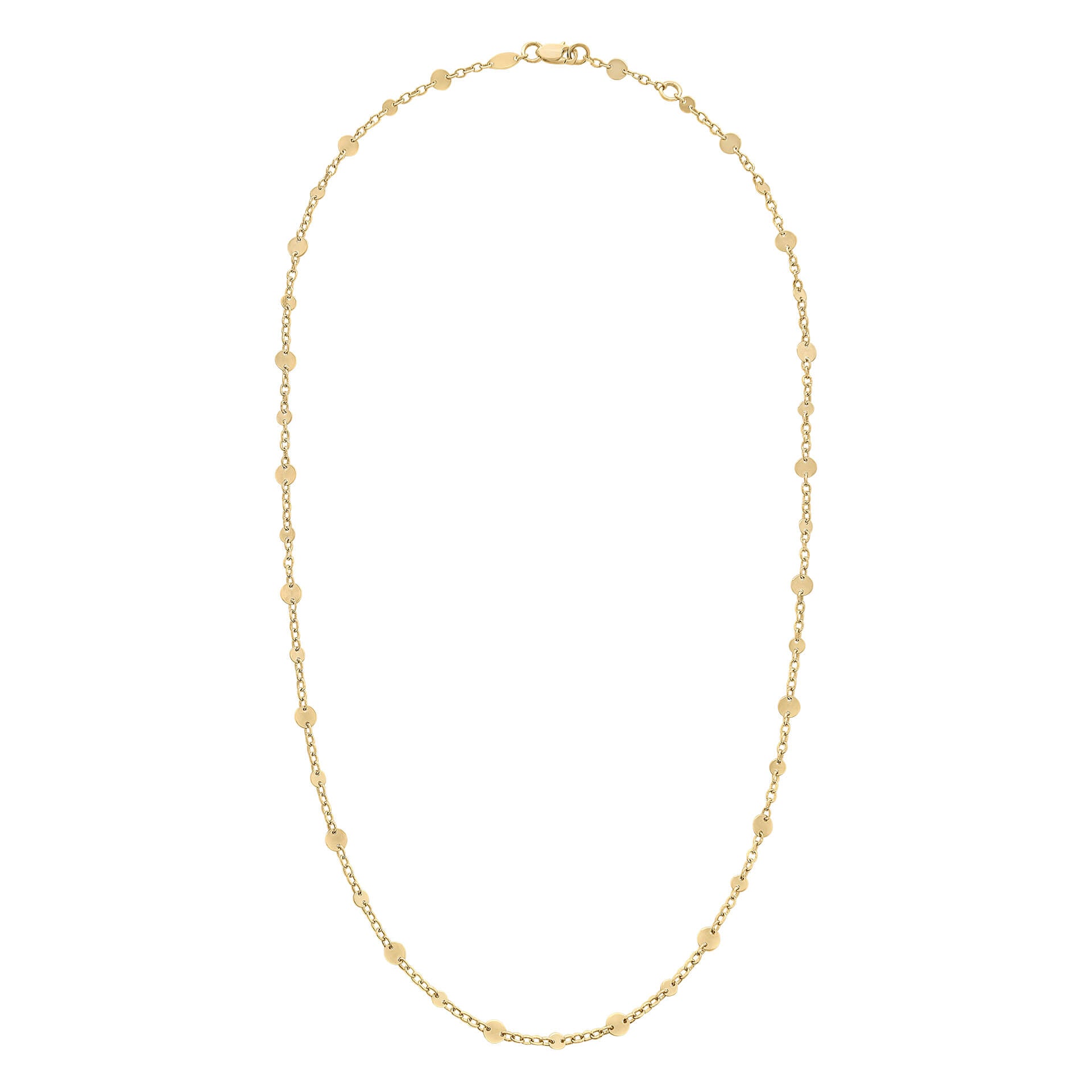 Gecko Jewellery 9ct Yellow Gold Discs and Chain Necklace – Italian Style