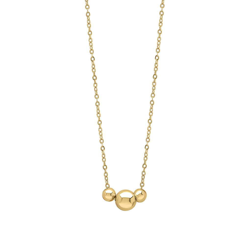 Gecko Jewellery 9ct Yellow Gold Trilogy Ball Chain Necklace