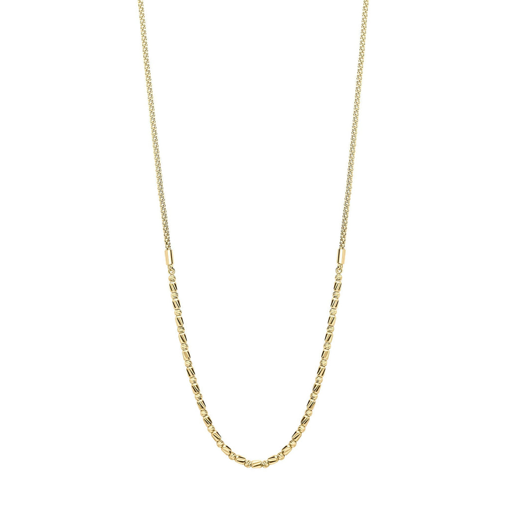 Gecko Jewellery 9ct Yellow Gold Diamond Cut Bead Bar Necklace
