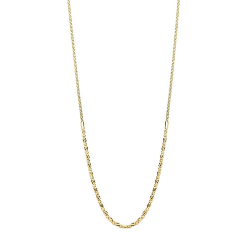 Gecko Jewellery 9ct Yellow Gold Diamond Cut Bead Bar Necklace