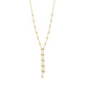 Gecko Jewellery 9ct Yellow Gold Ball Chain Lariat Necklace – 18 Inch