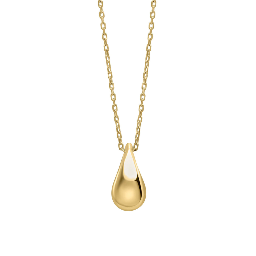 Gecko Jewellery 9ct Yellow Gold Plain Teardrop Necklace – Minimalist