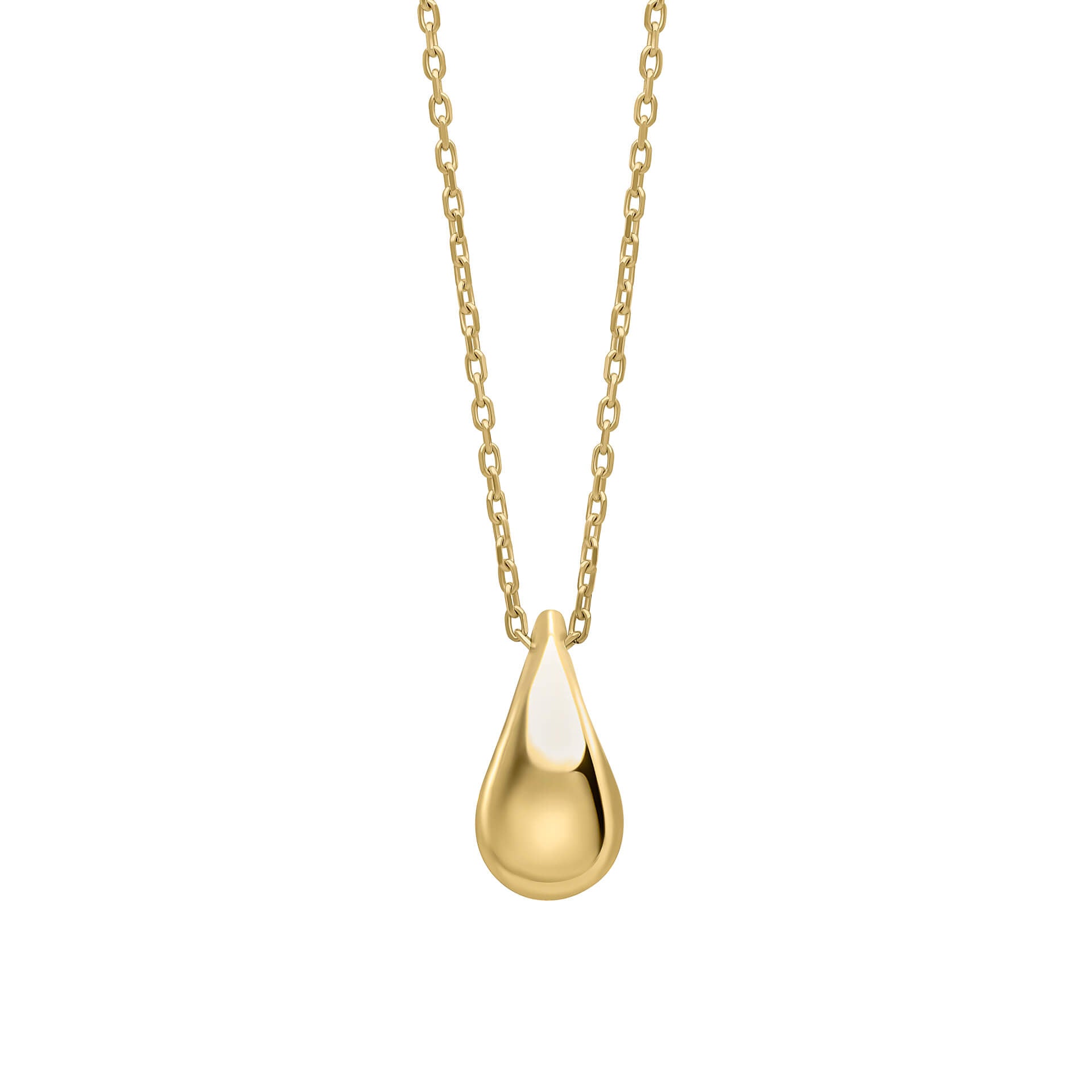 Gecko Jewellery 9ct Yellow Gold Plain Teardrop Necklace – Minimalist