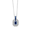 Gecko Jewellery Sapphire and Diamond 9ct White Gold Channel Necklace