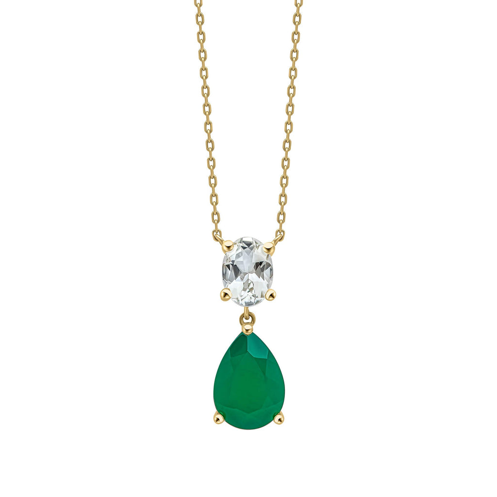 Gecko Jewellery Amethyst and Onyx Toi et Moi Necklace in 9ct Gold