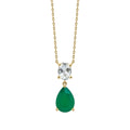 Gecko Jewellery Amethyst and Onyx Toi et Moi Necklace in 9ct Gold