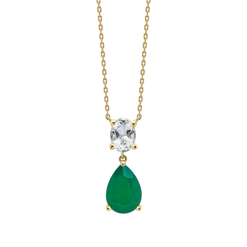 Gecko Jewellery Amethyst and Onyx Toi et Moi Necklace in 9ct Gold