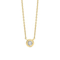 Gecko Jewellery 9ct Yellow Gold Rounded Bezel Solitaire Diamond Necklace