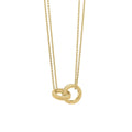Gecko Jewellery 9ct Gold Interlinking Ridged Rings Double Chain Necklace