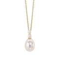 Gecko Jewellery 9ct Yellow Gold Freshwater Pearl Drop Pendant Necklace