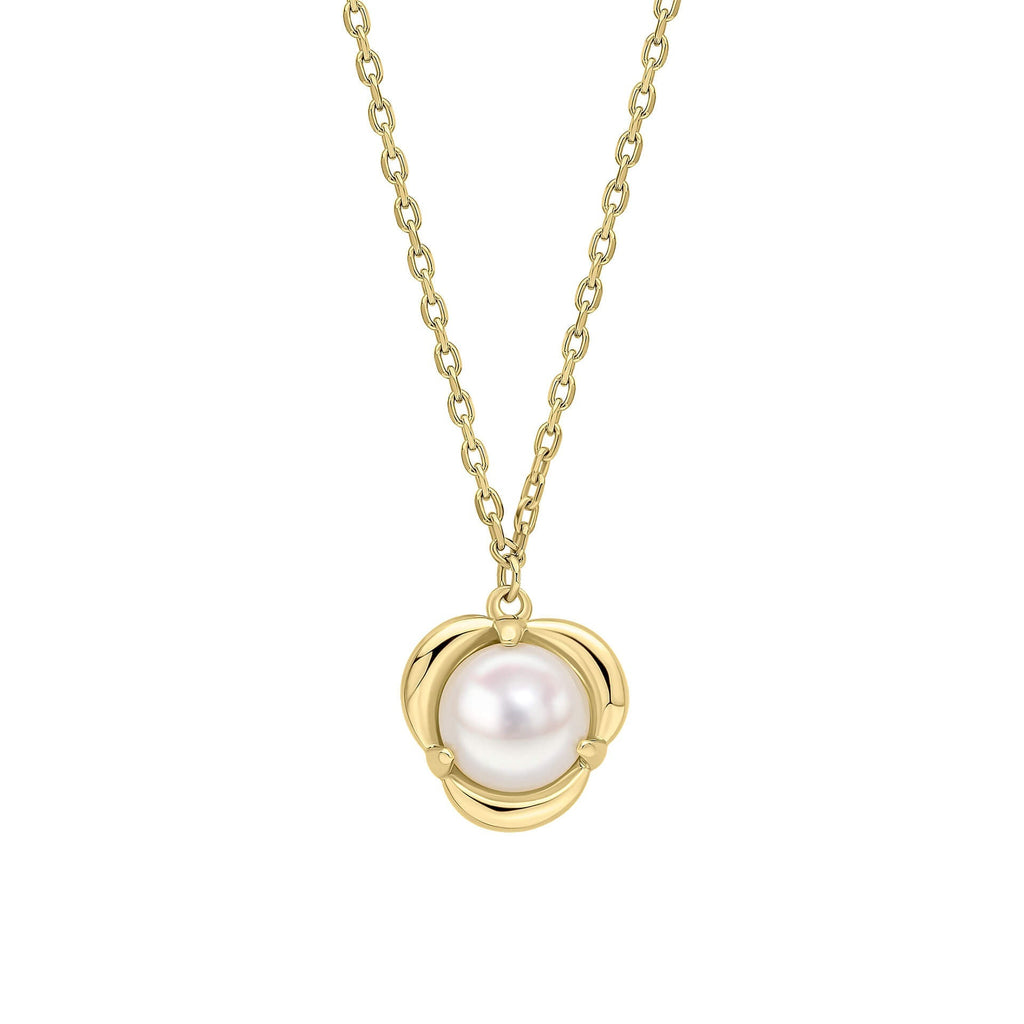 Gecko Jewellery 9ct Yellow Gold Pearl Petal Clover Necklace