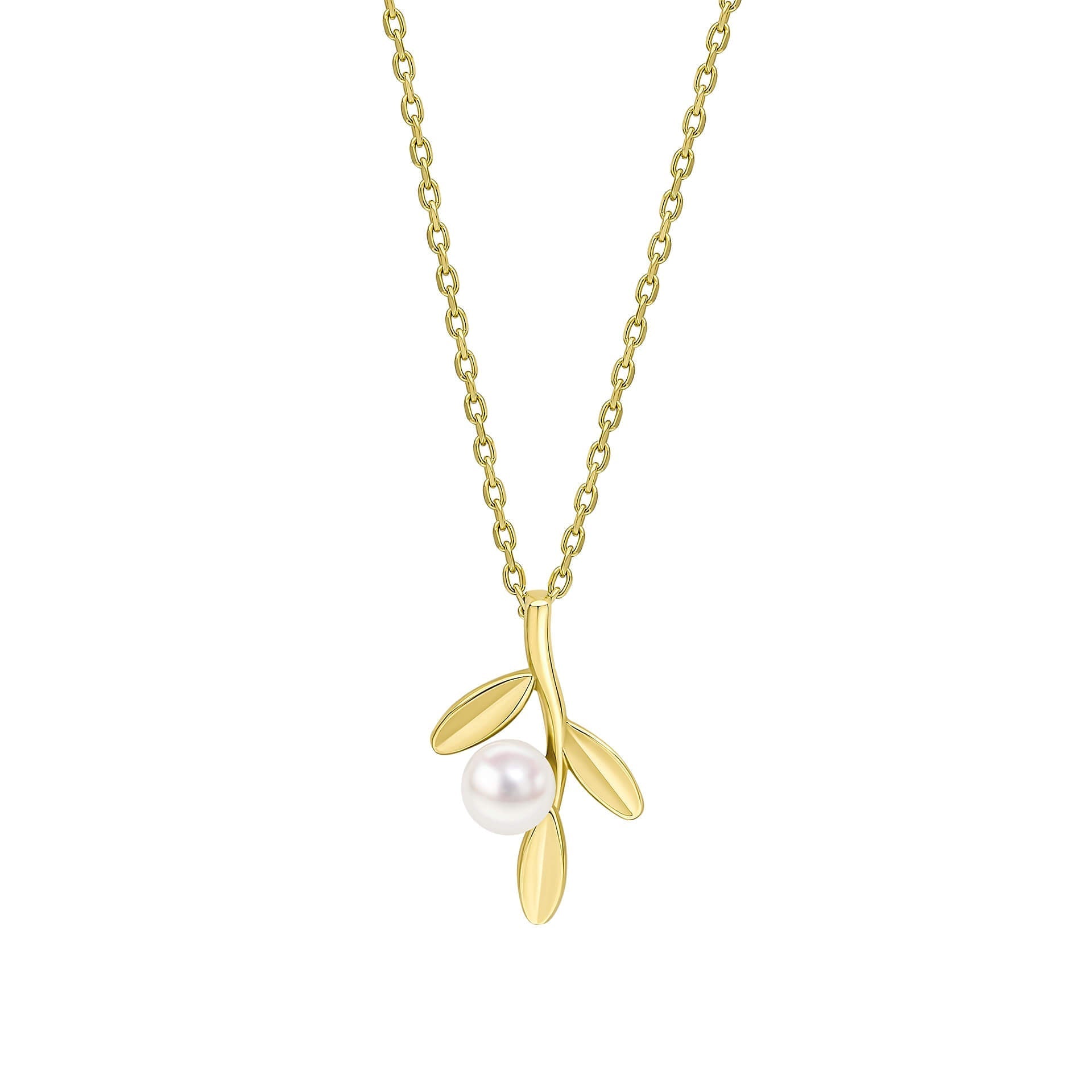 Gecko Jewellery Willow Necklace – 9ct Yellow Gold with Lustrous Pearl