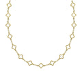 Gecko Jewellery 9ct Yellow Gold Quatrefoil Station Necklace