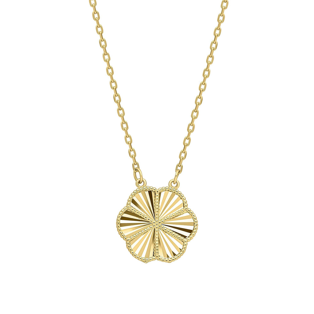 Gecko Jewellery English Rose Necklace – 9ct Yellow Gold Floral Pendant