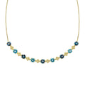 Gecko Jewellery Ornate Blue Topaz Necklace in 9ct Yellow Gold
