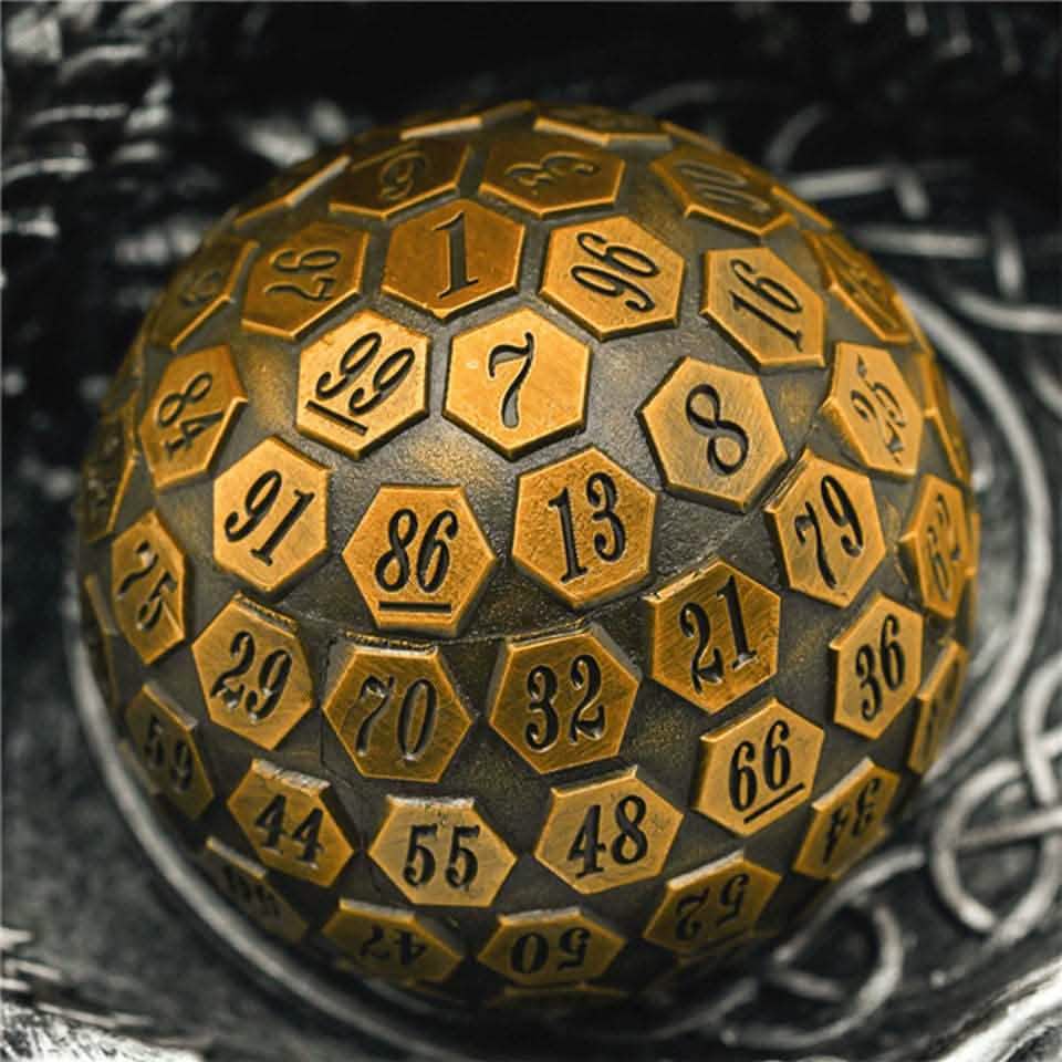 Gold Oracle | Solid Metal Dice | 45MM D100