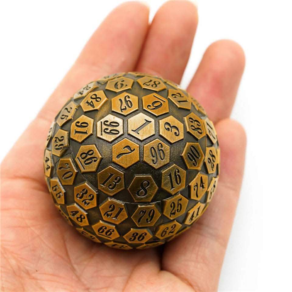 Gold Oracle | Solid Metal Dice | 45MM D100