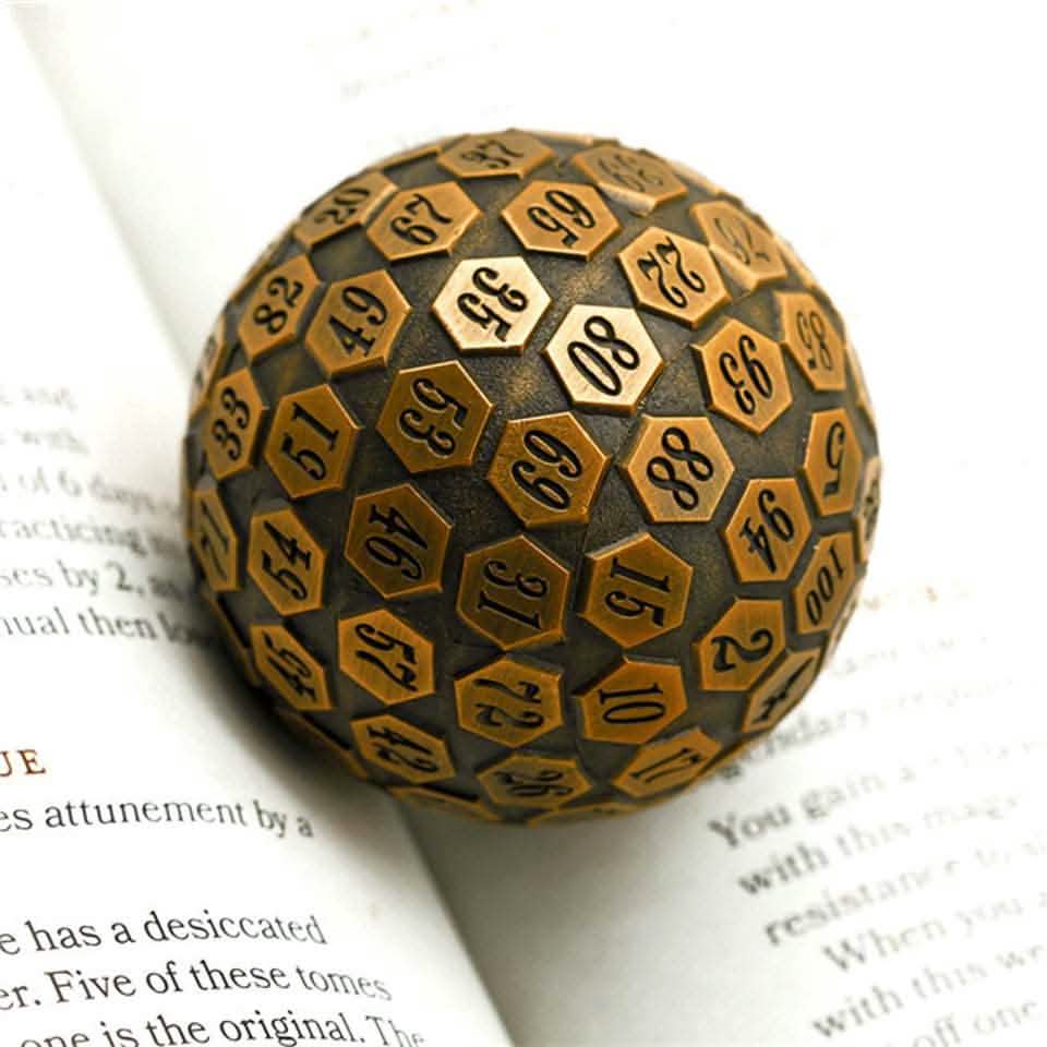 Gold Oracle | Solid Metal Dice | 45MM D100