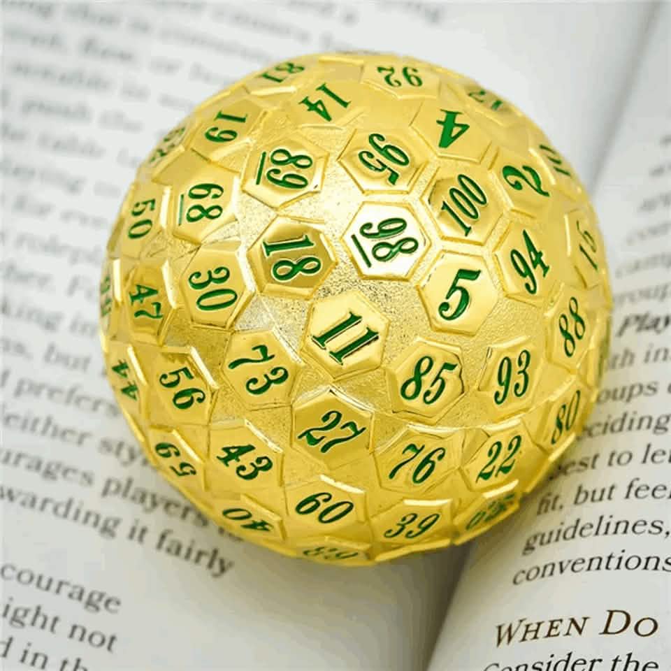 Golden Oracle | Solid Metal Dice | 45MM D100