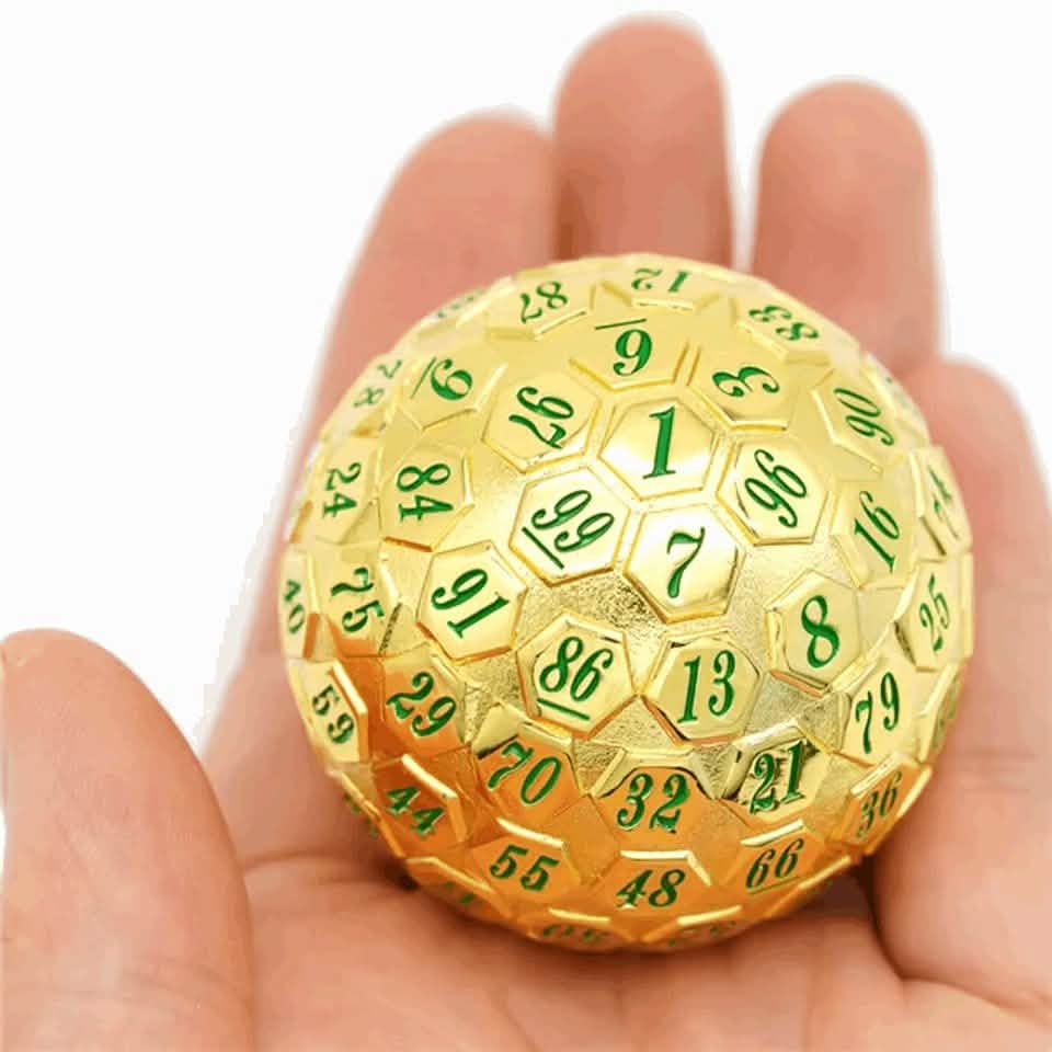 Golden Oracle | Solid Metal Dice | 45MM D100