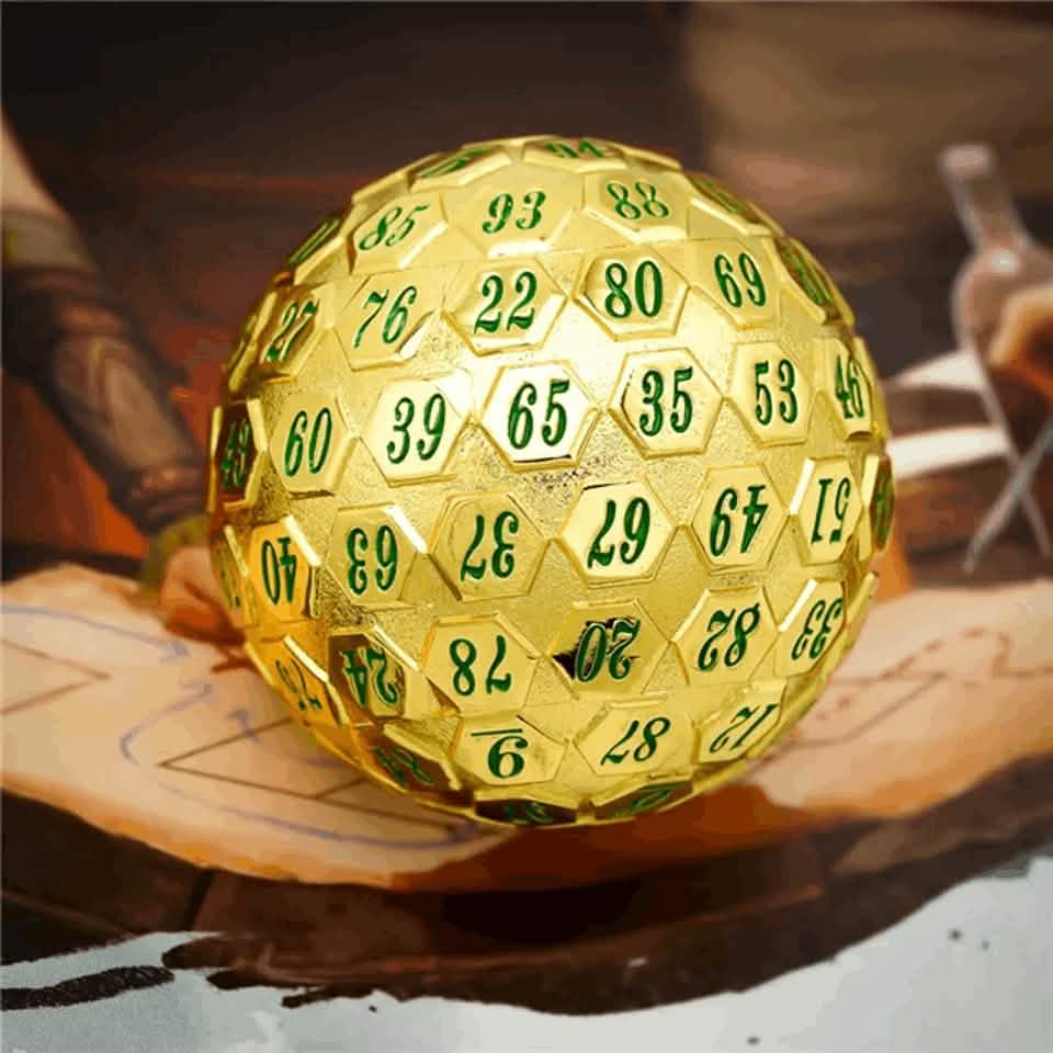 Golden Oracle | Solid Metal Dice | 45MM D100