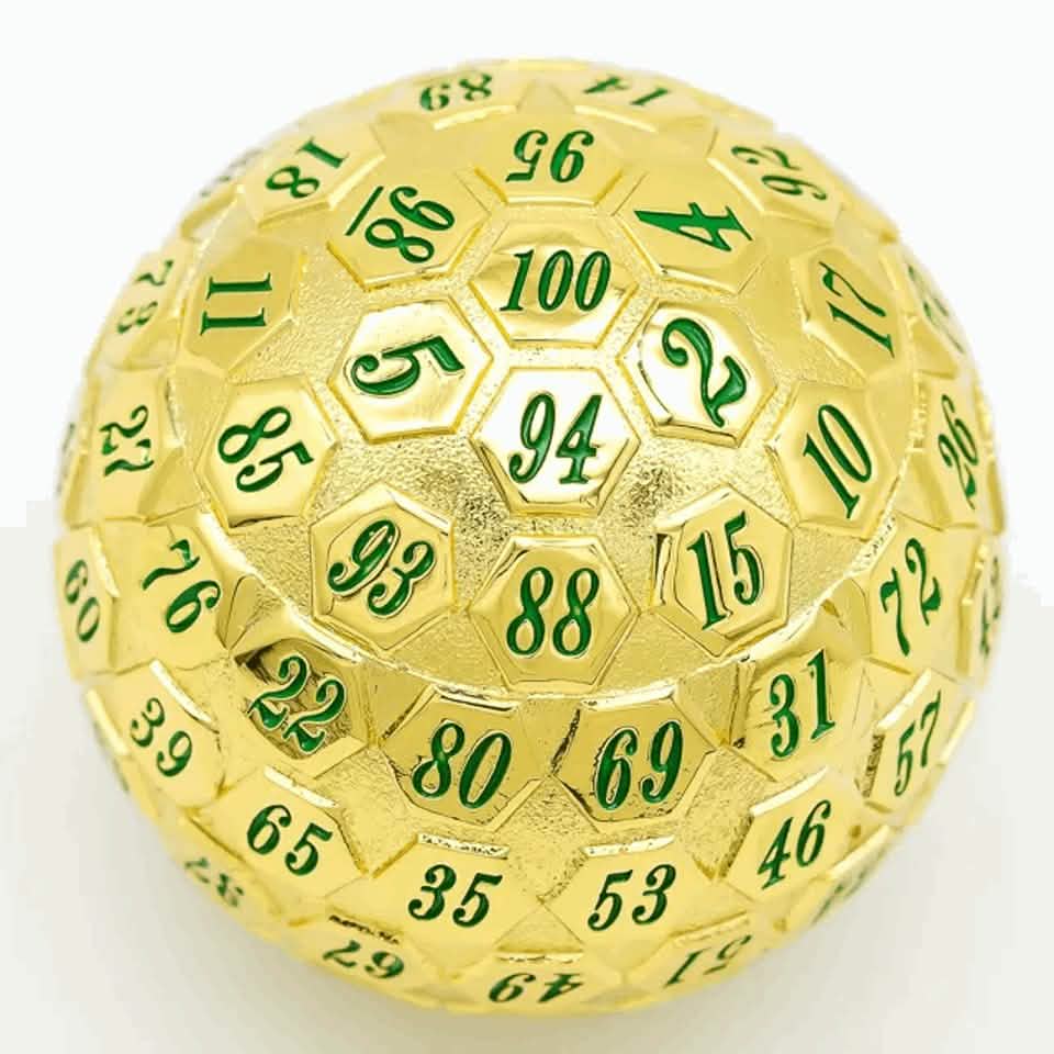 Golden Oracle | Solid Metal Dice | 45MM D100