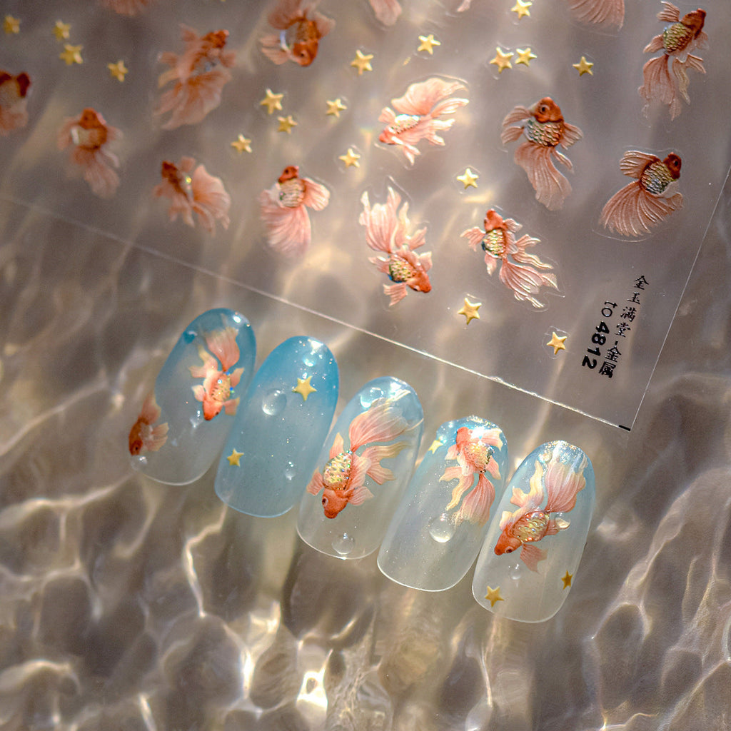 LuLuFun Studio Goldfish Nail Deco Stickers – DIY Manicure Art Decals