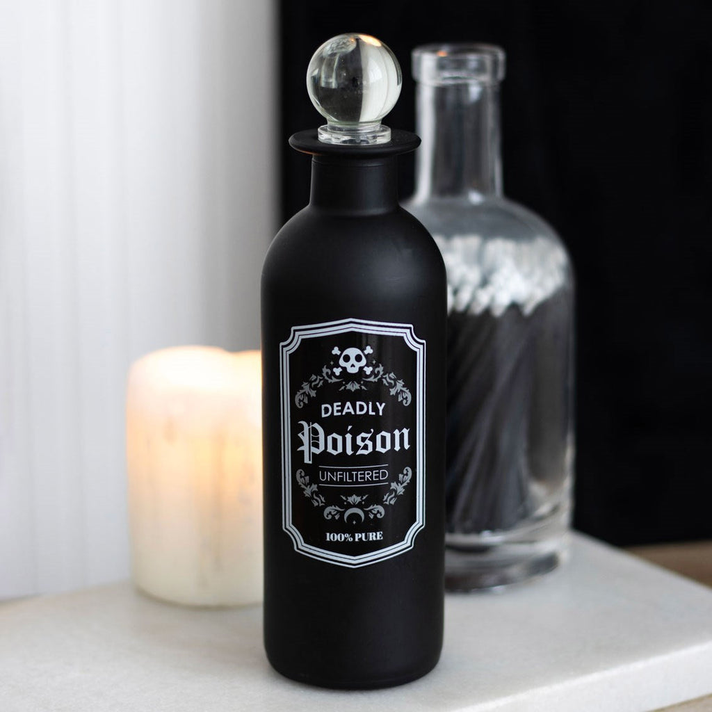 Gothic Gifts Deadly Poison Frosted Glass Potion Bottle with Stopper