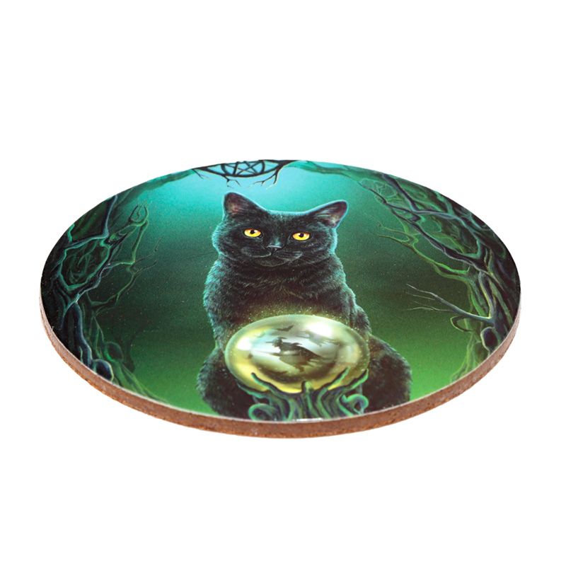 Lisa Parker Magic Cats Cork Coasters | Set of 4 Gothic Home Decor