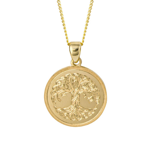 Gecko Jewellery 9ct Yellow Gold Engravable Tree of Life Pendant