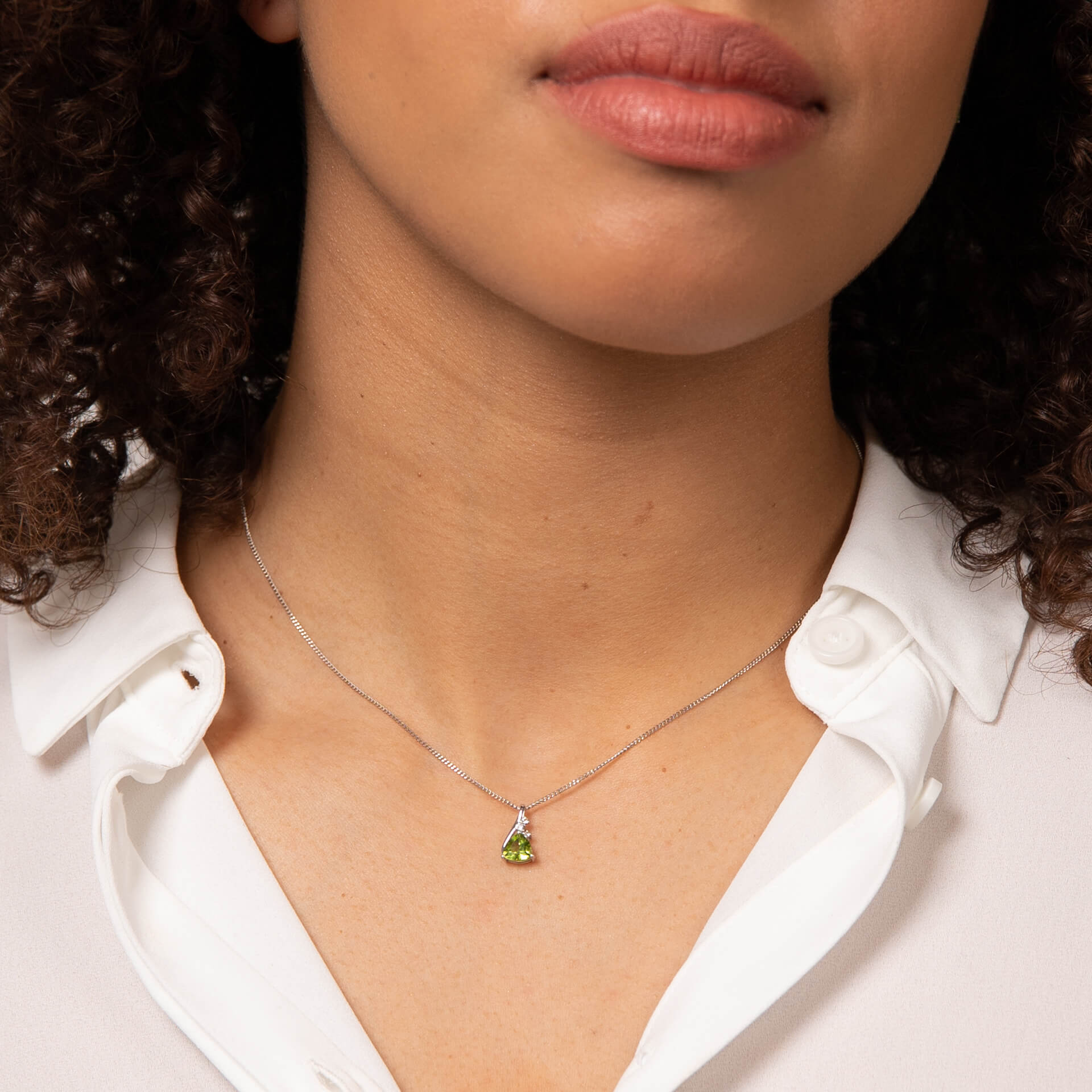 Gecko Jewellery Trillion Cut Semi-Precious Pendant in 9ct Gold