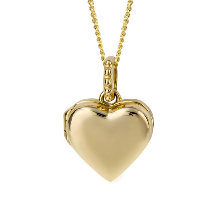 Gecko Jewellery 9ct Yellow Gold Stippled Bale Heart Locket Pendant
