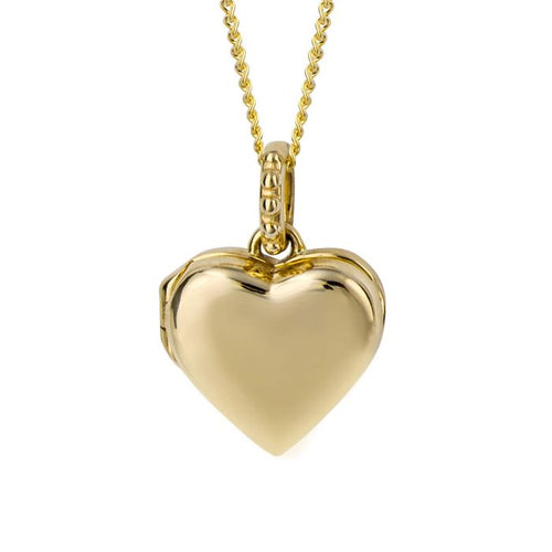 Gecko Jewellery 9ct Yellow Gold Stippled Bale Heart Locket Pendant