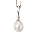 Gecko Jewellery 9ct Gold Freshwater Pearl and Diamond Drop Pendant