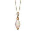 Gecko Jewellery Opal Drop Pendant with Diamond Bale in 9ct Gold