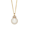 Gecko Jewellery 9ct Gold Freshwater Pearl & Diamond Pendant Necklace